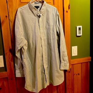 Men’s Lands’ End Supima No Iron Oxford. Long Sleeve Button Down, Size 19/37